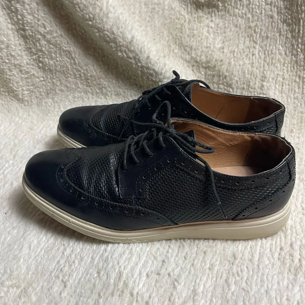 La Milano Palmer Men’s lace up leather wingtip black Oxford shoesSZ12
